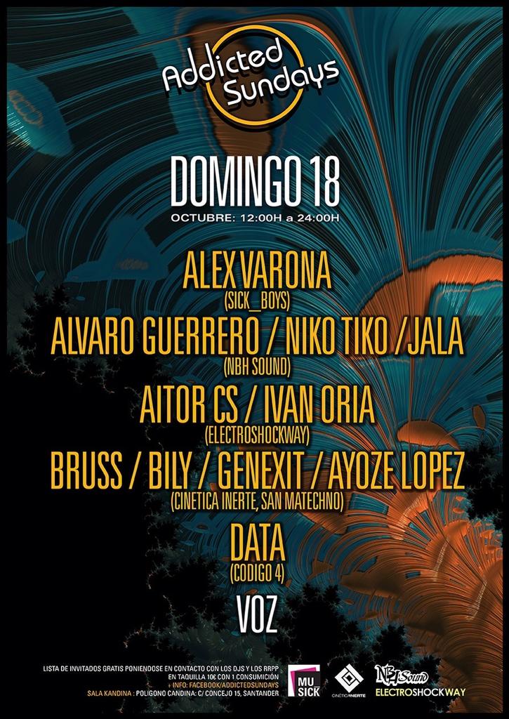 CapraEntradasOS's tweet photo. #AddictedSundays #Domingo 18 OCT #Horario: 12:00-00:00 #Opening #SalaKandina Muchas Ganas 🙌 http://t.co/n7Kn4yydJp