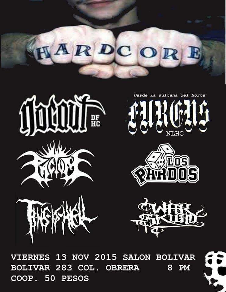 NOCAUT_DFHC's tweet photo. Furens (NLHC) en el DF!!! Viernes 13 de Noviembre: Salón Bolívar 8PM #DFHC #NLHC #HardcoreHooligans 👊 http://t.co/nqvnnvr1YG