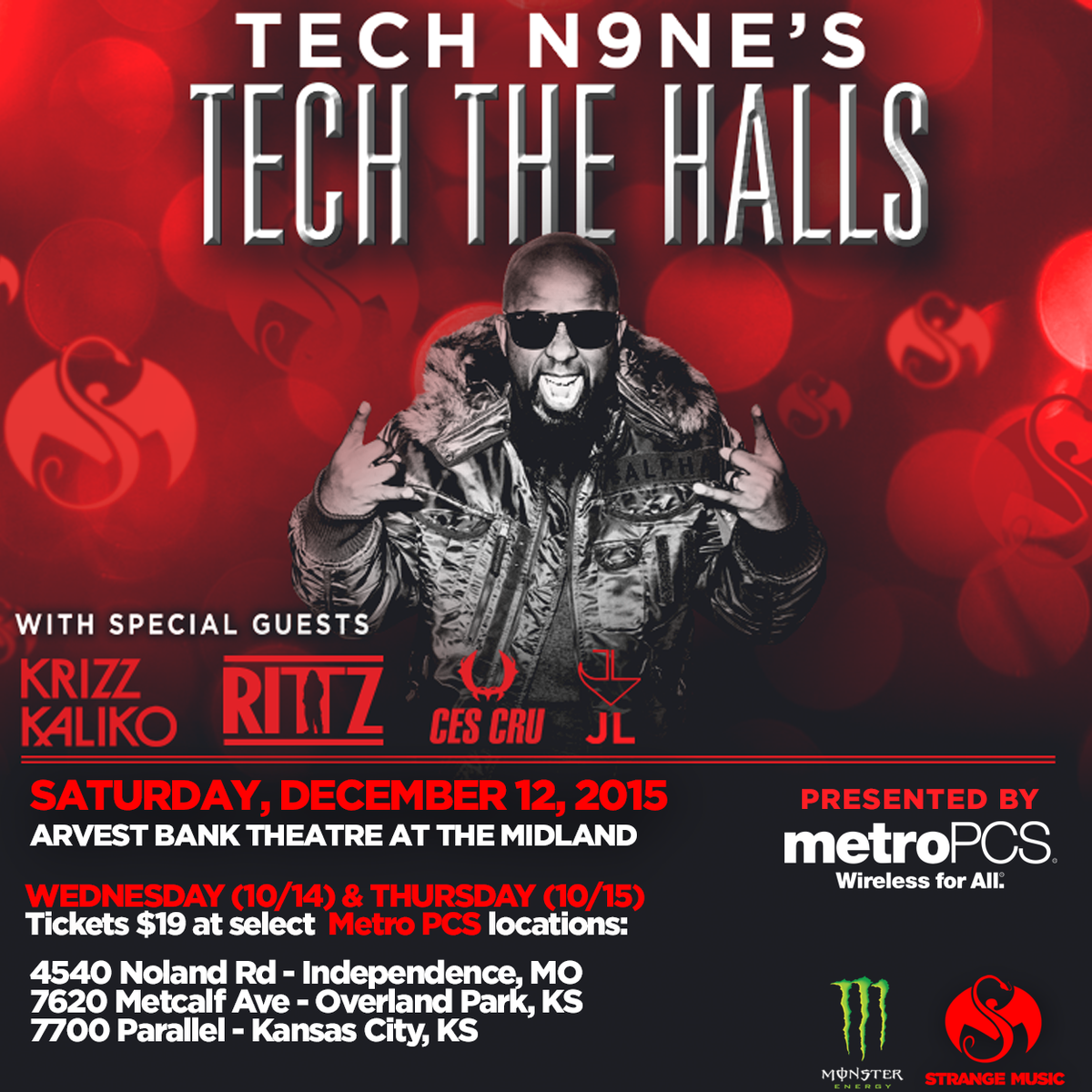 KrizzKaliko's tweet photo. KC! #TechTheHall tix going for $19 Wed/Thurs @ MetroPCS! All info in the image! ONLY 300 TIX AVAILABLE! http://t.co/9xugSFLlIk