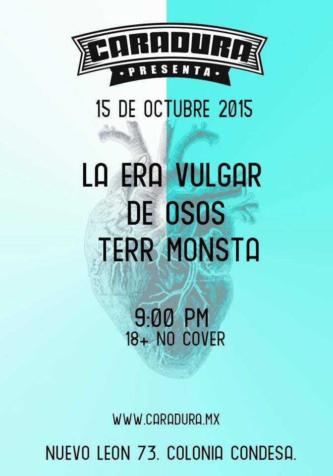 ExpansionRadial's tweet image. Este jueves 15 @caraduramx presenta @laeravulgar @De_Osos &amp;amp; @TerrMonsta #NoCover 9:00 PM