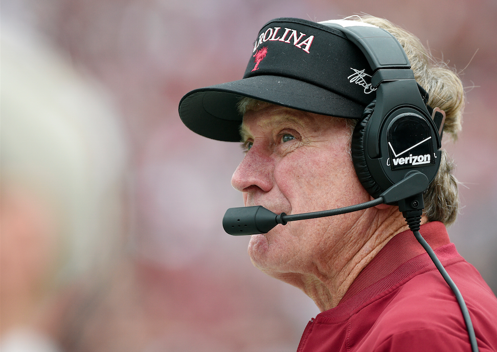 BR_CFB's tweet photo. South Carolina coach Steve Spurrier is retiring, per @ThayerEvansSI http://t.co/DYzMXveAJr