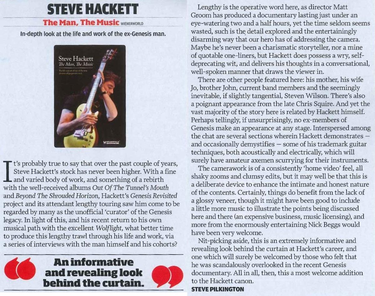 wienerworlduk's tweet image. A glowing Steve Hackett DVD review in #ProgMag! @HackettOfficial @ProgMagazineUK