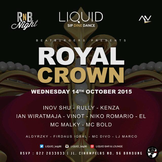 "<a href="/BdgParty_Club/">Bdg Party Club</a>: Oct'14th "ROYAL CROWN" <a href="/LIQUID_bdg96/">LIQUID BAR & LOUNGE</a> w/ <a href="/Kenzaiueo/">IG: KENZAIUEO</a> @INOV234 <a href="/llyrull/">Rully sadio</a> @iianfms <a href="/NikoRomario/">Niko</a>