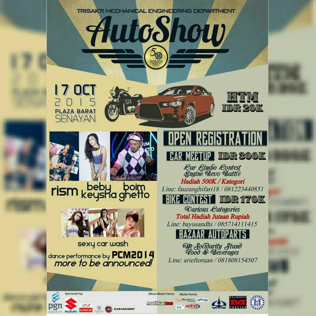 TmedAutoshow's tweet photo. TMED Autoshow 17 Oct at PlazBar Senayan #TmedAutoshow #MODCOM #KONTESMOTOR #OTOTREND
http://t.co/n98ercB2E2 http://t.co/UqevNG36fW
