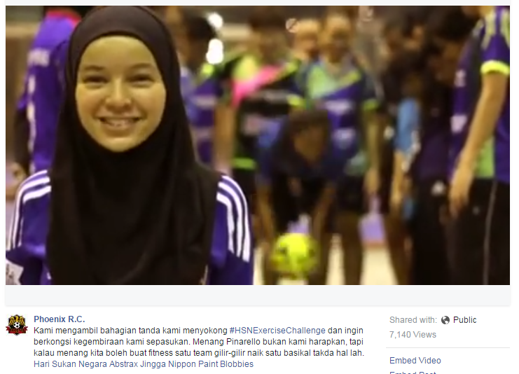 ANDYSAHLAM's tweet photo. Tahniah pada makwe ni sebab #HSNexercisechallenge aritu! #HariSukanNegara http://t.co/kyka1G38uB