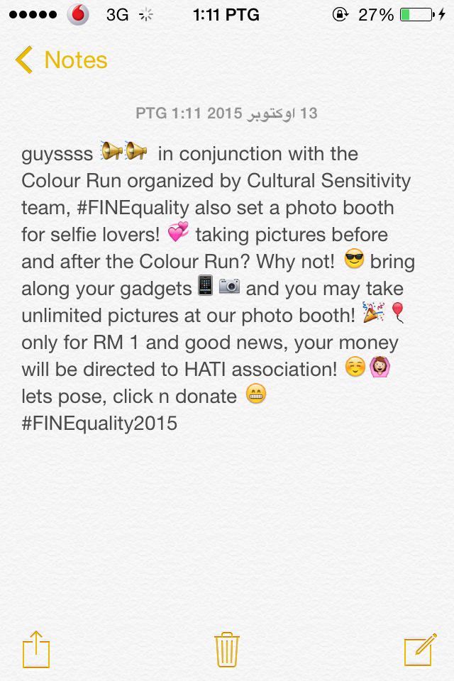finequalitySOC's tweet photo. Good news!!! #finequality will set up a photobooth 📷 this evening at 4.30 in conjunction with the Colour Charity Run http://t.co/k4Ue3ZsSxm