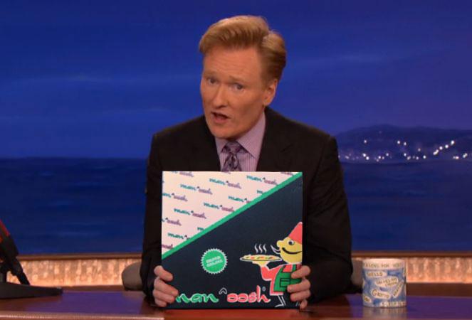 manooshpizzeria's tweet photo. Conan spreads the word! #manoosh #pizza #wordisgettingout http://t.co/c9tRXo4V0I