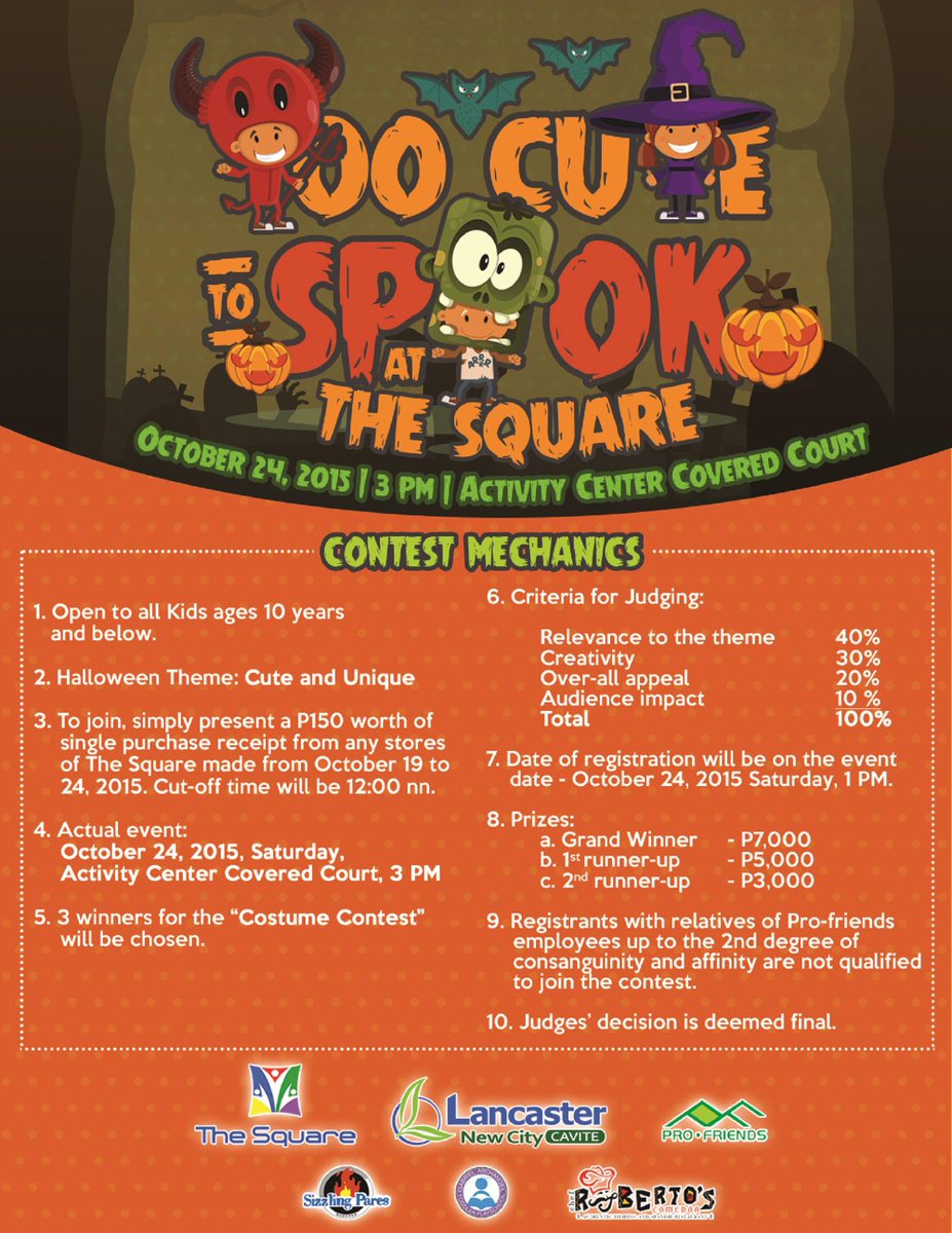 lncthesquare's tweet image. Kids and kids at heart, see you on October 24, 2015 at the Activity Center Covered Court @LancasterNewCty