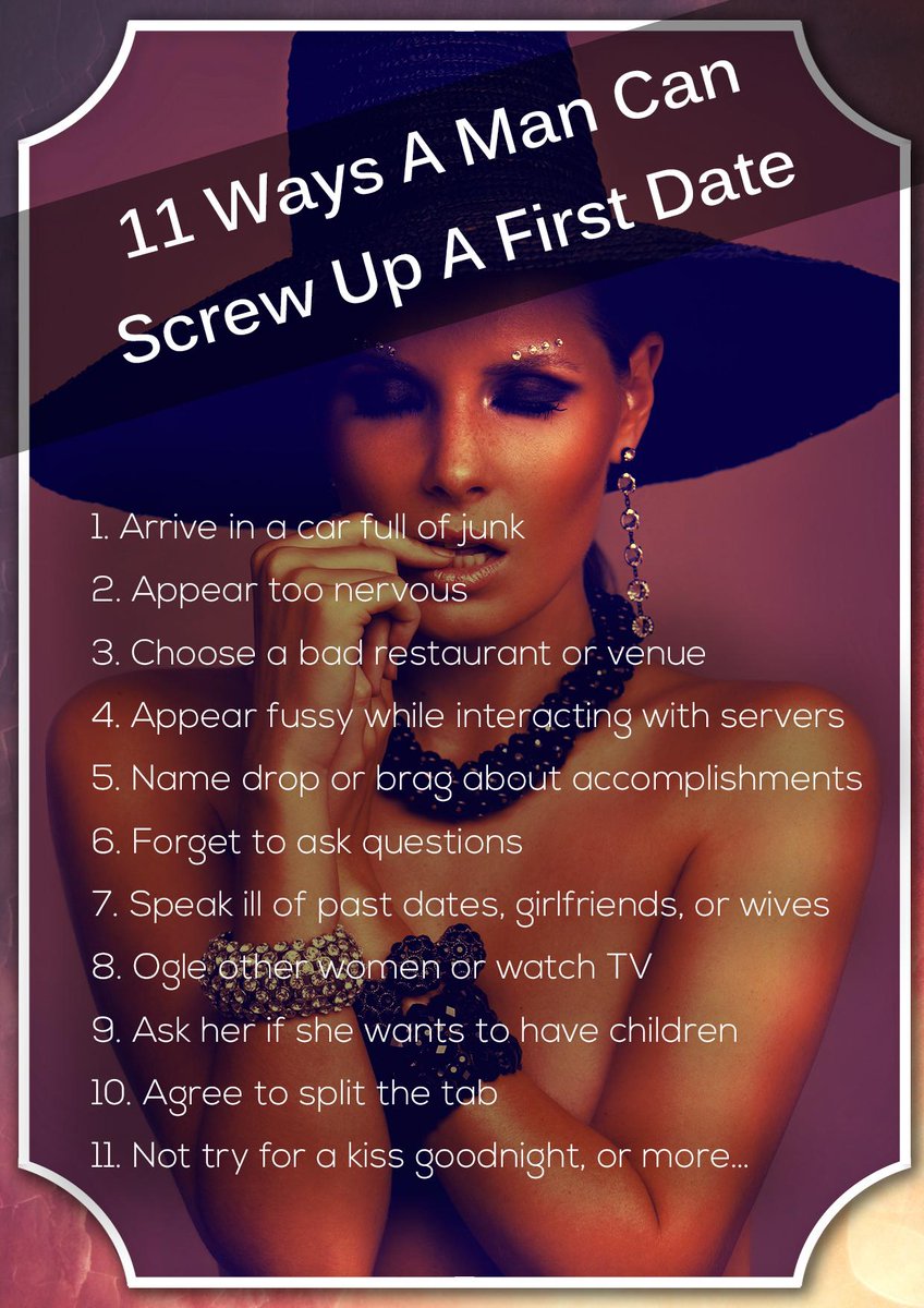 winggirlmethod's tweet photo. 11 Ways A Man Can Screw Up A First Date #WingGirlMethod #Marni http://t.co/jNotVYrmMq