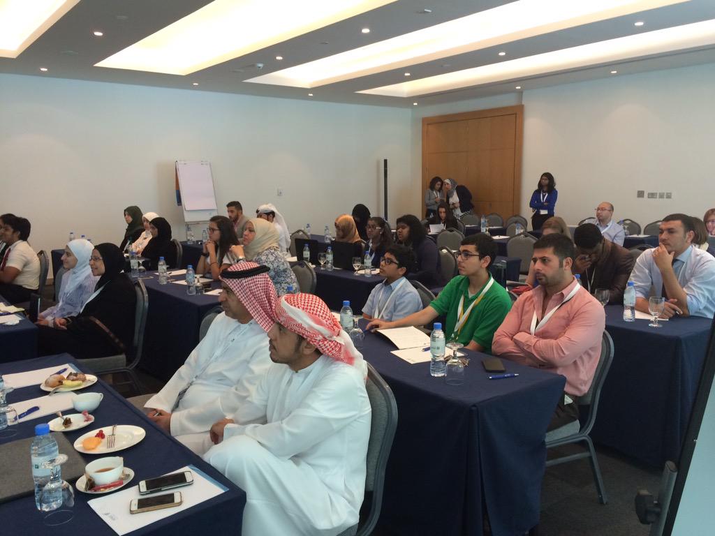 EcocityBuilder's tweet photo. Green Youth Majlis participants observing local, regional and international pilots of Ecocities #ECWSUAE #ecws2015 http://t.co/YUsyTsHX17