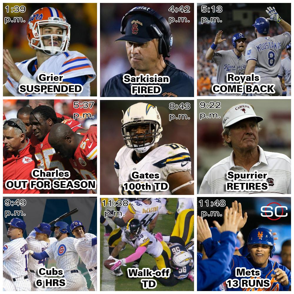 The first headline came in at 1:39 in the afternoon, and it did not stop.
What a day in the sports world.