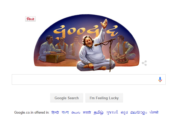 ManishSEO's tweet photo. Google India doodle Shows Nusrat Fateh Ali Khan's birthday.I would like see the reactions. #BanGoogle ?or #UseYahoo ? http://t.co/XXhFT2nKsT