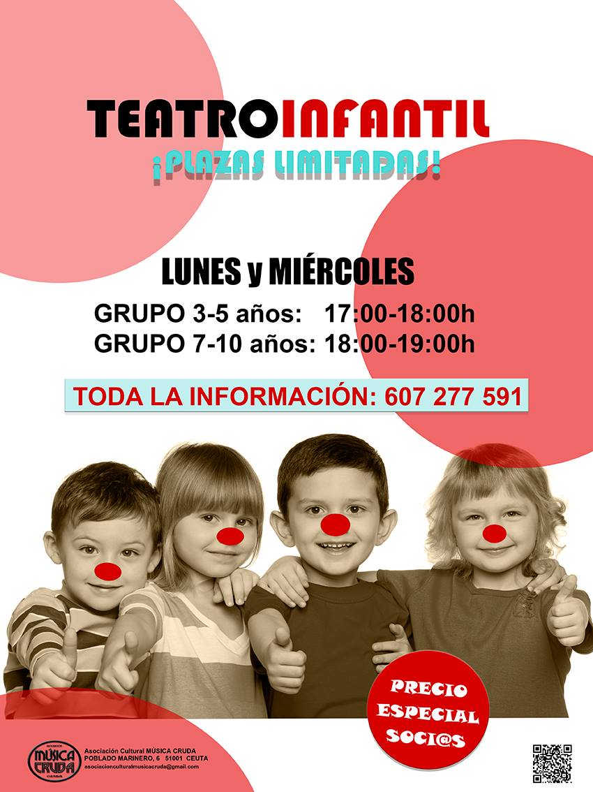 TingitanaFest's tweet photo. Tienes una cita con el #Teatro infantil los lunes y miércoles en la Asociación Música Cruda de #Ceuta. ¡Informate! http://t.co/SBE4RhYlbK