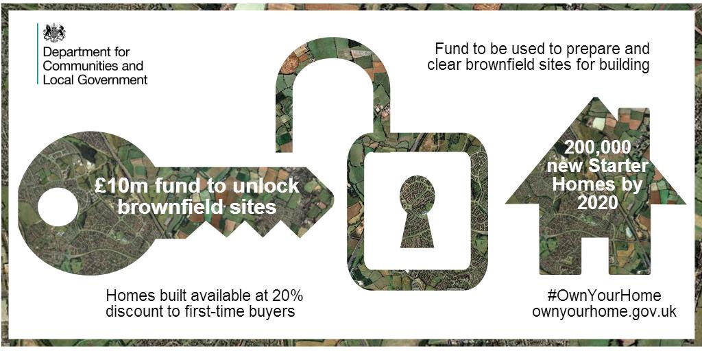 mhclg's tweet photo. £10m Starter Homes fund announced to help councils prepare brownfield sites http://t.co/aH7QtLM63i #OwnYourHome http://t.co/AteIFbAvyh