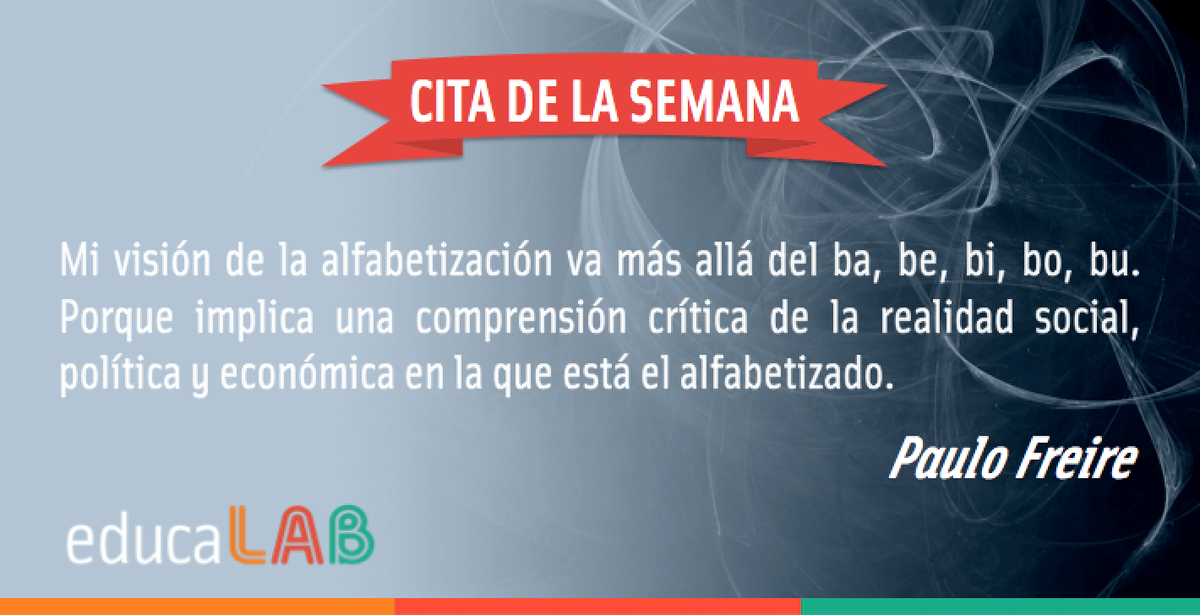 educalab's tweet photo. Comenzamos esta breve semana con nuestra #CitaEducaLAB ¿Estás de acuerdo con la opinión de Paulo #Freire? http://t.co/A4v6EwKvE2