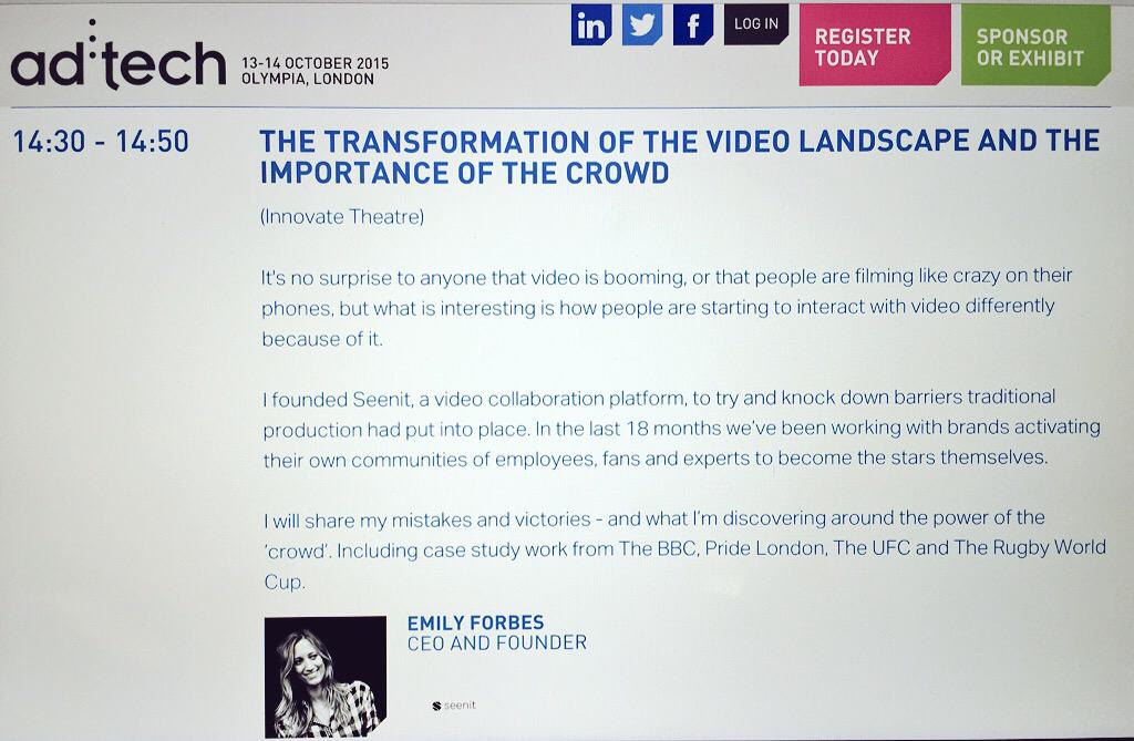 _EmilyForbes's tweet image. Pumped to be speaking today #adtechLondon ...please join me at the Innovate theatre @2.30 to chat all things #video