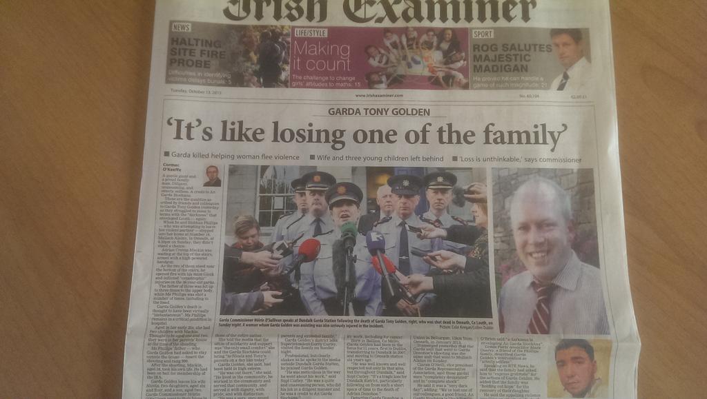 irishexaminer's tweet photo. A gentle giant and proud family man. Diligent, unassuming and selfless. #TonyGolden #IEstaff
http://t.co/5bs3kr40WF http://t.co/mM2L43sNRN v