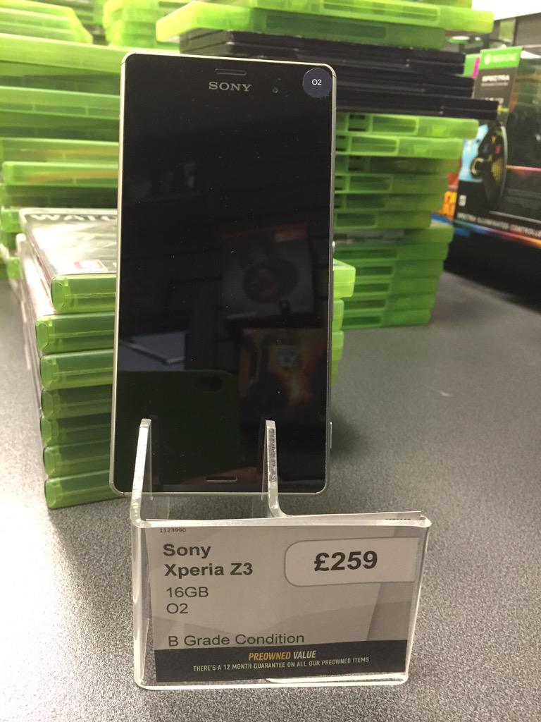 GAMEHinckley's tweet photo. More into Sony? Pick up this Xperia Z3 16gb on O2 for £259 in store today! #techtacular #TechTuesday #sony http://t.co/XigSd3jtq9