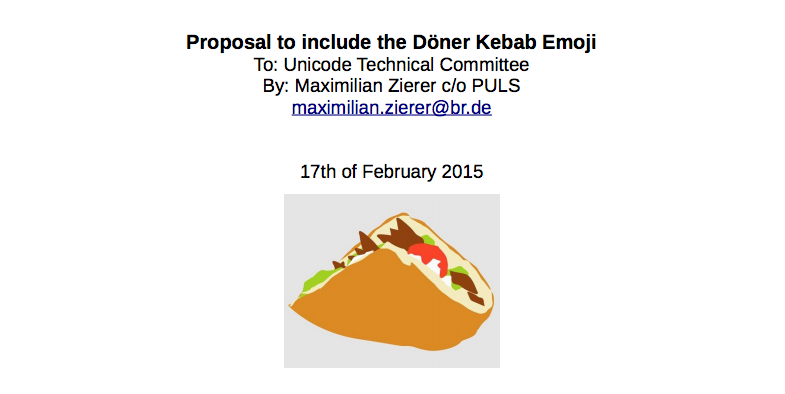 stekhn's tweet photo. Original #stuffedflatbread emoji proposal from @maxzierer to @unicode: http://t.co/Ih99NbdhPH cc @eikekuehl #kebap http://t.co/kF6SZBU2yc