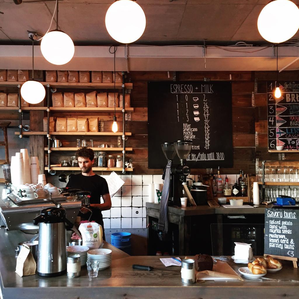 hostelworld's tweet photo. Good morning from Kaschk in #Berlin! This place serves delicious Kaffee &amp; serves Scandanavian beer for later #HWTips http://t.co/tuD7pniIrD