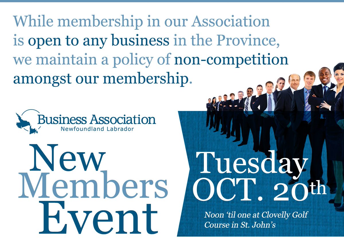 BusinessANL's tweet photo. The Business Association @BusinessANL is proud to present our Members Event on Tuesday Oct 20 at @ClovellyNL 12noon. http://t.co/lLew3yH6gW