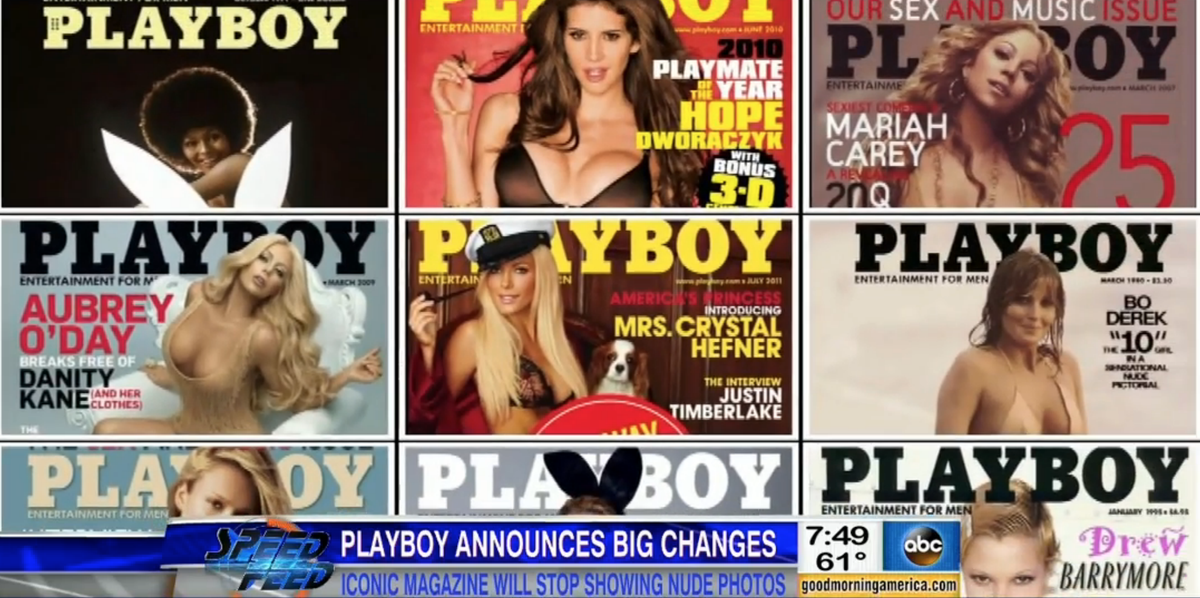 GMA's tweet photo. Playboy's readership numbers have dropped from 5,600,000 down to 800,000 since 1975. http://t.co/6gexwOaZ1n