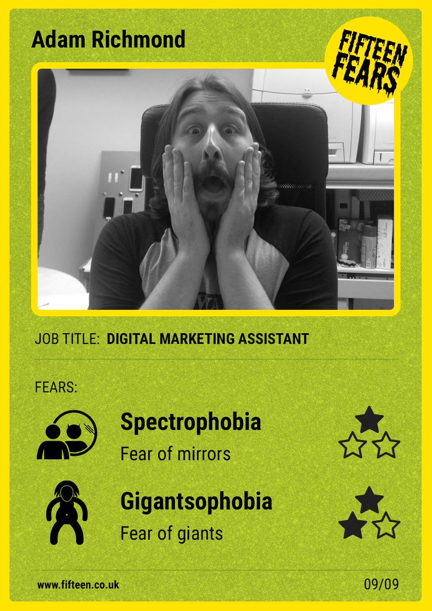 FifteenAgency's tweet photo. Adam is scared of mirrors and giants. What are your phobias? #FifteenFears http://t.co/NuURT05Rej