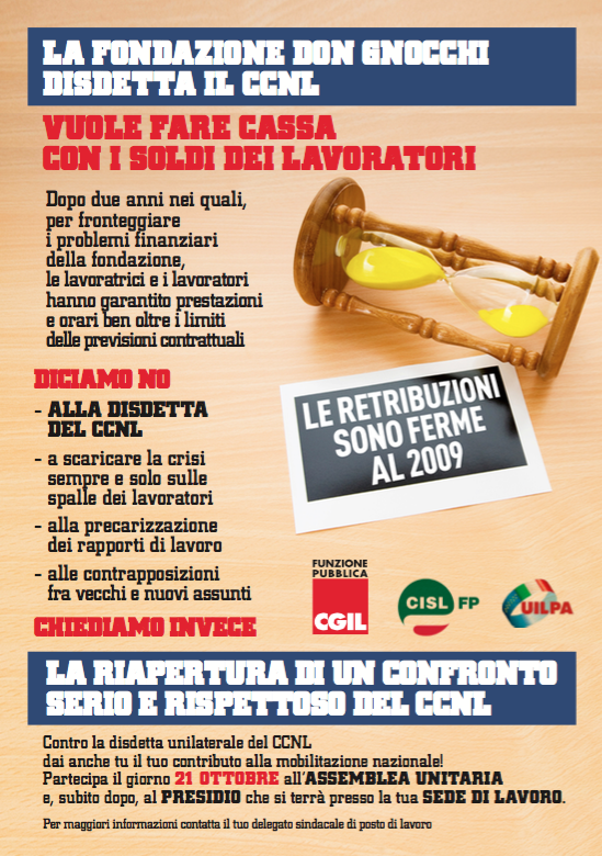 FpCgilNazionale's tweet photo. #DonGnocchi disdetta il contratto nazionale, per fare cassa con i soldi dei lavoratori. Mobilitazione al via. #sanità http://t.co/UjnLjVjKBJ