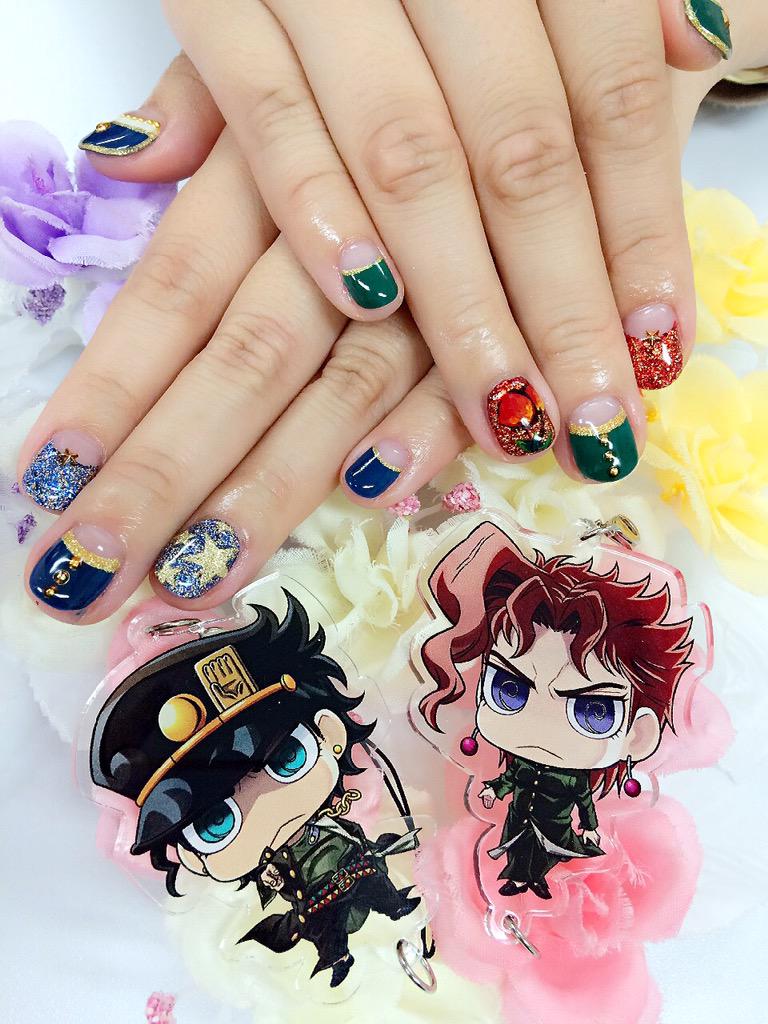 ナイスネイル池袋 Twitterissa お客様オーダー ジョジョの奇妙な冒険 承太郎 花京院 お客様のリクエストで星とさくらんぼを入れさせていただきました スタッフはこのネイルをするにあたり承花を読みあさりました 良かったです イベント楽しんできて下さい ナイスネイル池袋 Twitterissa お客様オーダー ジョジョの奇妙な冒険 承太郎 花京院 お客様のリクエストで星とさくらんぼを入れさせていただきました スタッフはこのネイルをするにあたり承花を読みあさりました 良かったです イベント楽しんできて下さい