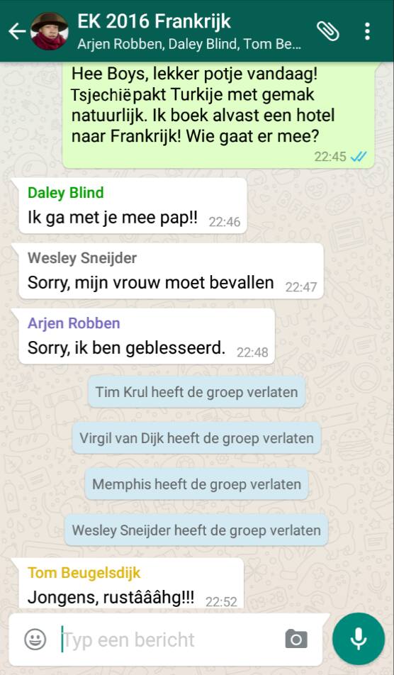 Ondertussen in de Whatsapp-groep van Oranje. #NEDTSJ