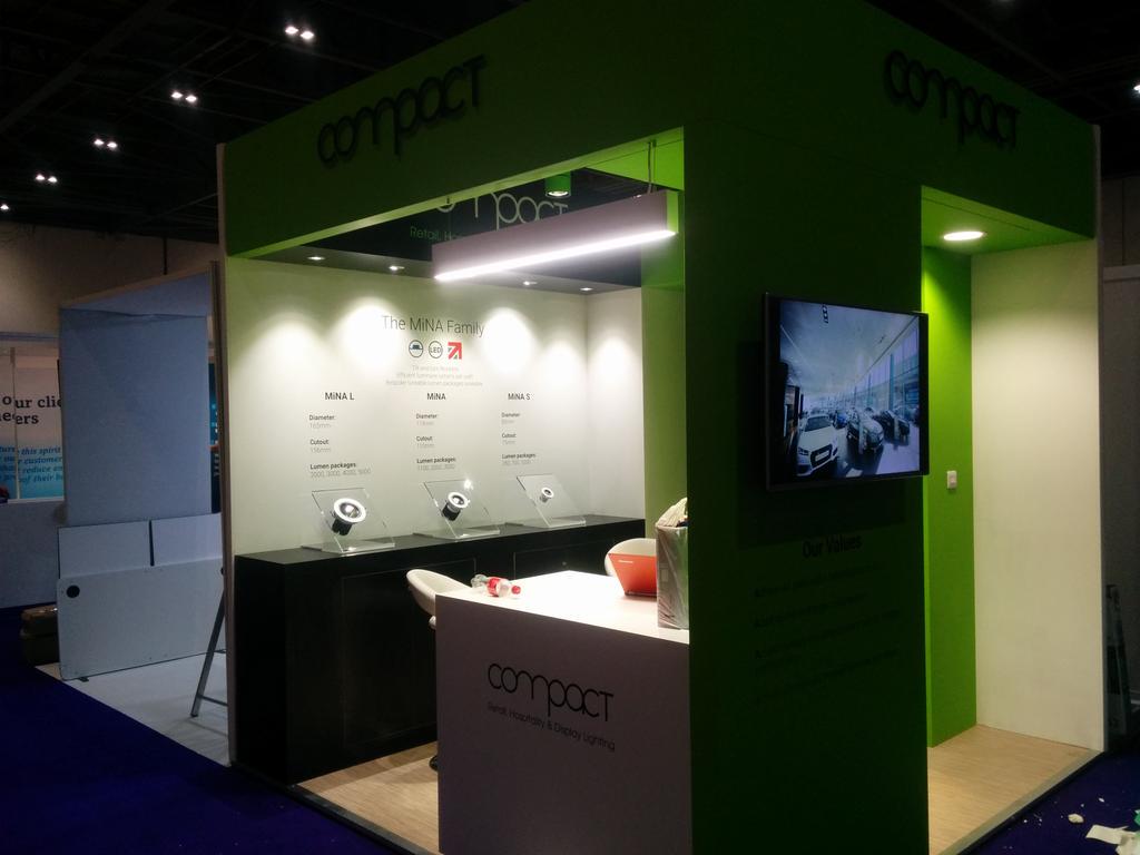 Compactlighting's tweet image. Set up for @HEandFEShow tomorrow at @ExCeLLondon. Stand 314: see how LED lighting can save money and the environment