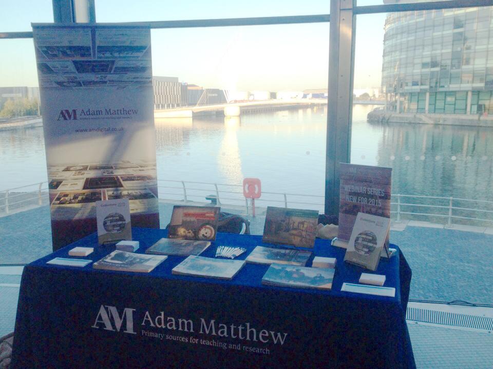 AdamMatthewGrp's tweet photo. Are you at #DCDC15? Come and say hi at the Adam Matthew table in between sessions #Salford #teachingandresearch #DH http://t.co/JVPhaRFIbe
