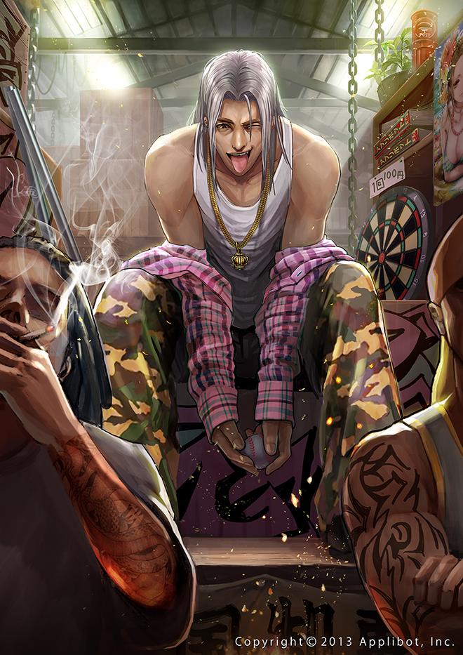 Yui Horiuchi V Twitter 以前描いたアプリボットのギャングロードのイラストです 線画に恐怖したイラストにもなります 気づいたら線のレイヤーに色塗ってるし そしていつもグチグチ何度も何度も形を直していくので一発で線を引いて形を決める事が出来る方を尊敬し