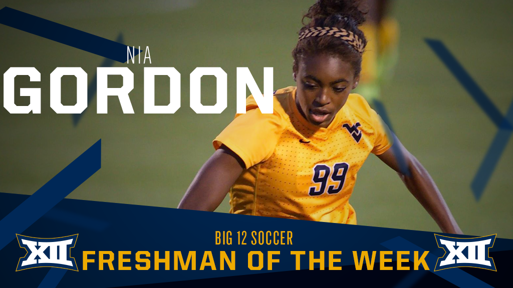 #Big12SOC: A goal and an assist gives <a href="/wvuwomenssoccer/">WVU Women's Soccer</a>'s Nia Gordon #Big12 Freshman of the Week honors.