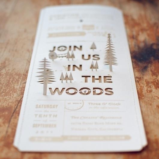 Join us in the Woods invitation #designspiration #creative #paper designspiration.net/image/13528019…