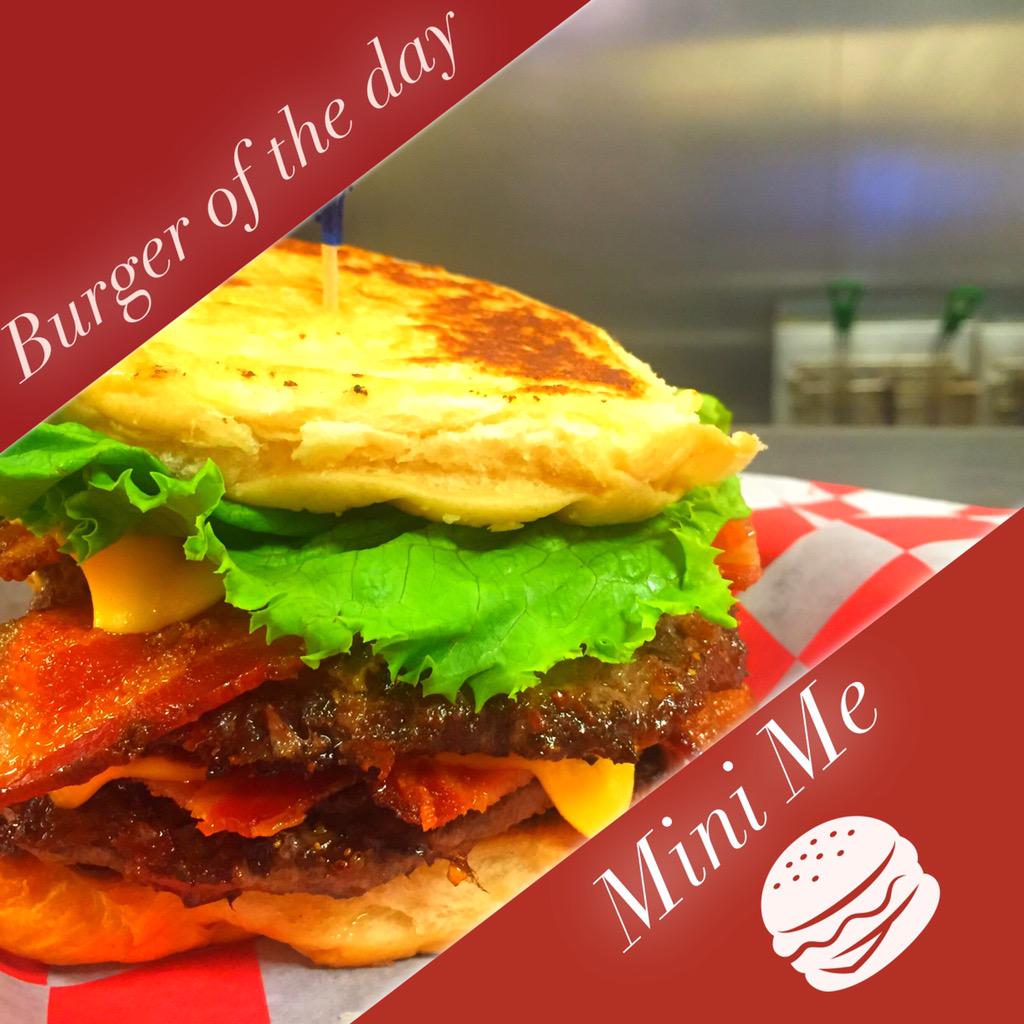 FactoryBurger's tweet image. Come check out our special burger of the day! The Mini Me!!  $8.99!! #TheBurgerFactoryExperience