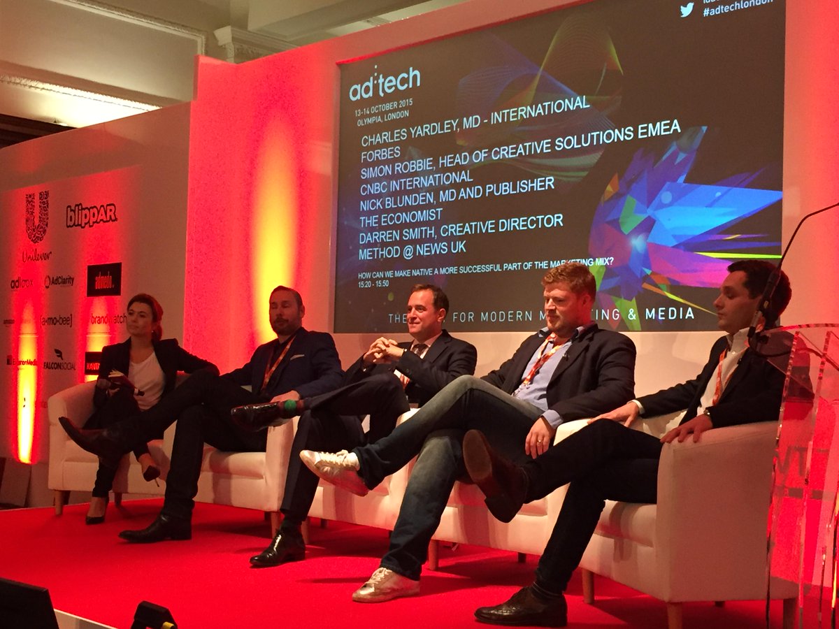 ForbesEurope's tweet image. Charles Yardley &amp;amp; Darren Smith @nickblunden @SimonRobbie1 discussing native advertising @ #adtechLondon #brandvoice