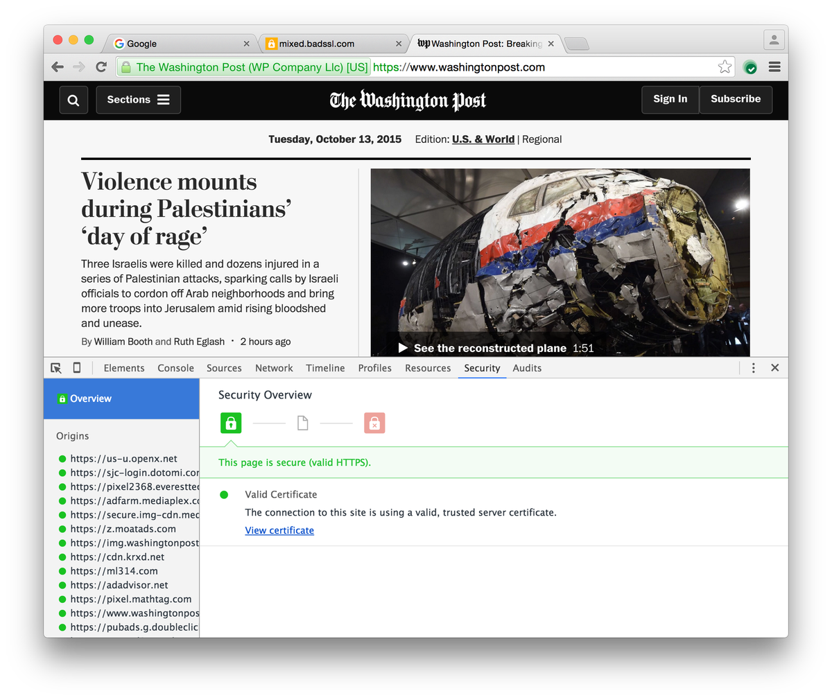 __apf__'s tweet photo. chrome canary now has a security panel in DevTools for debugging HTTPS problems! /cc @lgarron @paul_irish http://t.co/5cx3SoL4Nh
