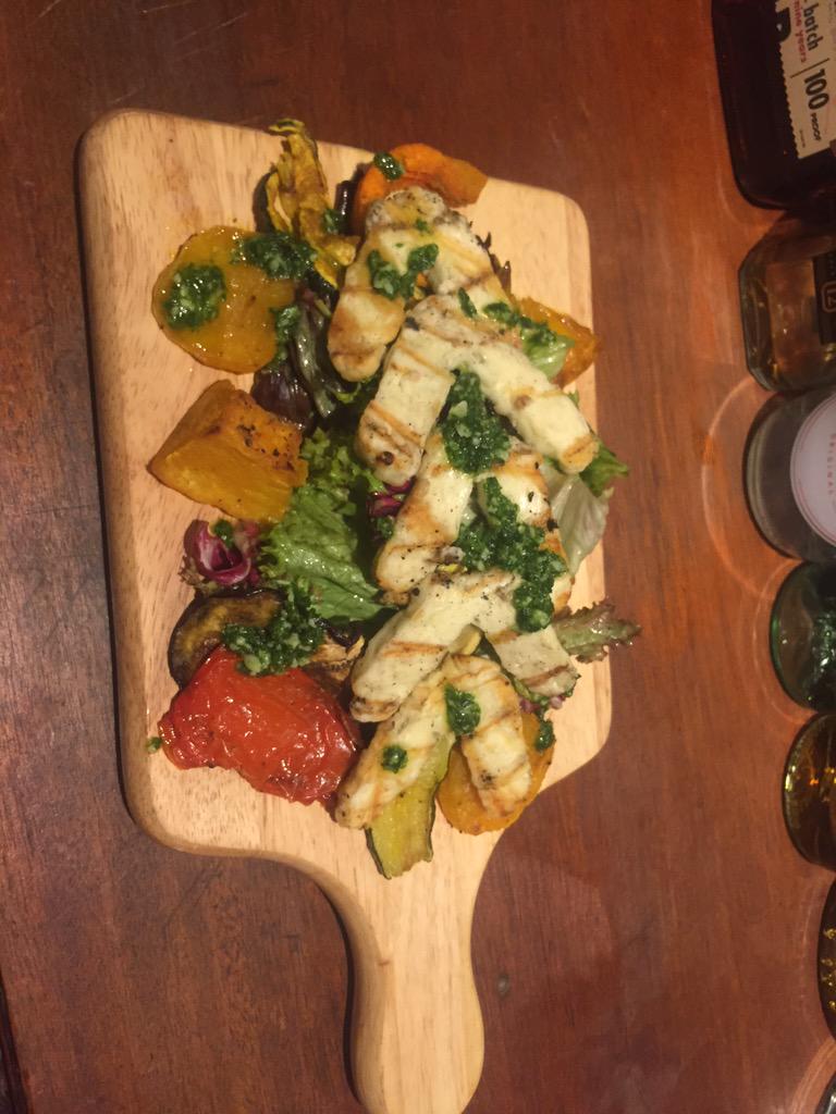 Grilled haloumi, butternut squash, pumpkin, aubergine, courgette, peppers, rocket pesto and lots of loveeeee