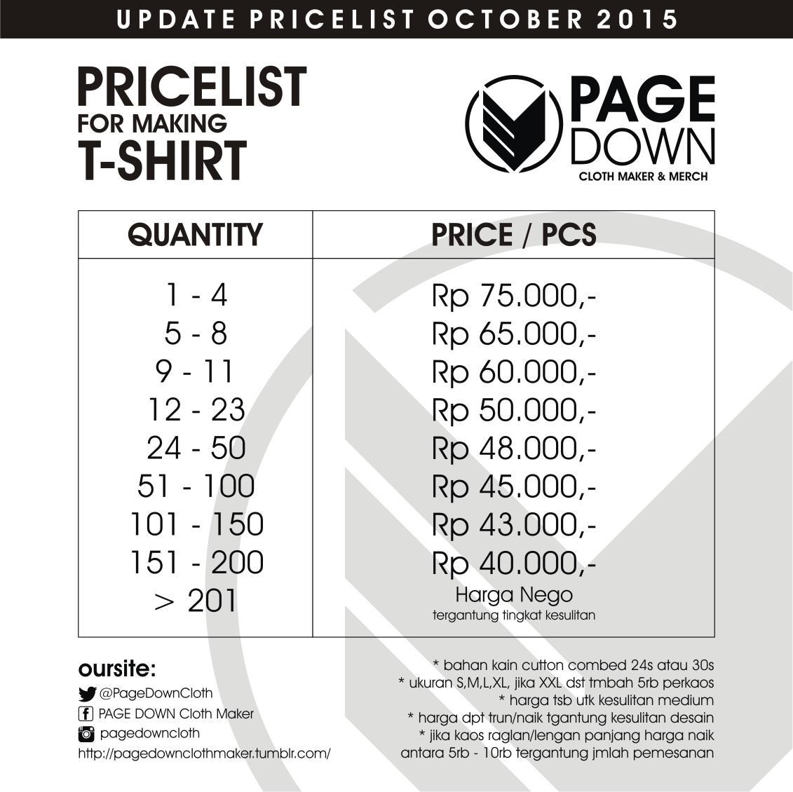 UPDATE PRICELIST PEMBUATAN KAOS DENGAN BAHAN DAN KUALITAS STANDAR DISTRO DI TEMPAT KAMI