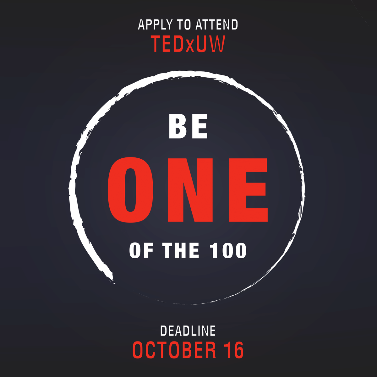 Join the <a href="/TEDtalks/">TED Talks</a> community as a <a href="/TEDxUW/">TEDxUW</a> 2015 delegate on November 14! Apply now: tedxuw.com/apply #UWaterloo