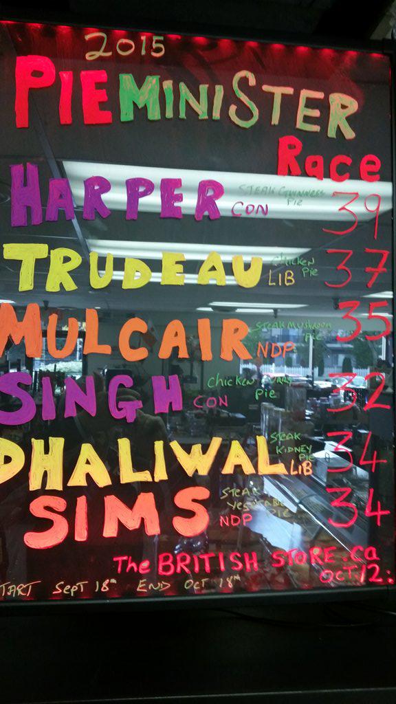 #NDP <a href="/jinnysims/">Jinny Sims</a> <a href="/ThomasMulcair/">Tom Mulcair</a> keeping it close <a href="/TheBritishStore/">TheBritishStore</a> PIEMINISTER race #surreybc #elxn42 #cdnpoli #cpc