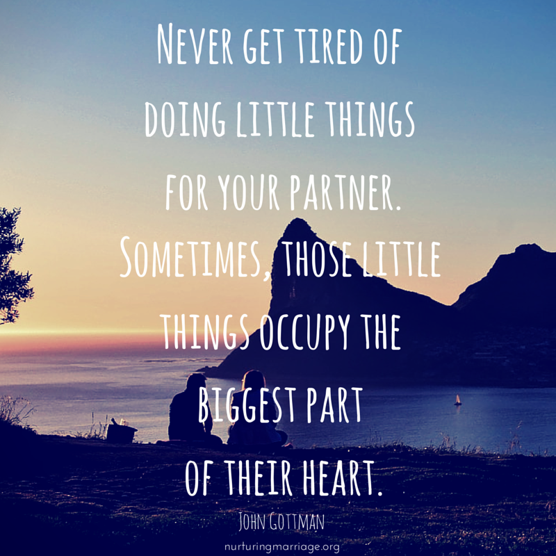 GottmanInst's tweet photo. Never get tired of doing the little things for your partner.

(image via @nurturemarriage) http://t.co/1x2ZJOHJwS