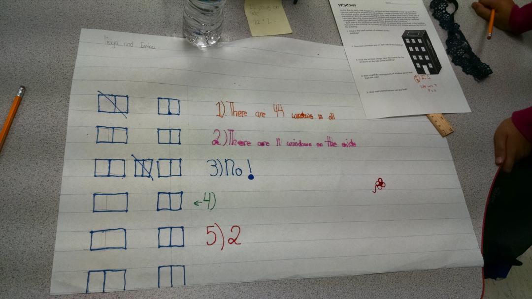 Doing some partner work to share and display our mathematical thinking!