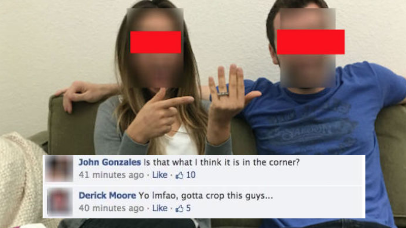 someecards's tweet image. A couple "accidentally" revealed more than intended with their engagement announcement. go.some.ly/EQwQlvU