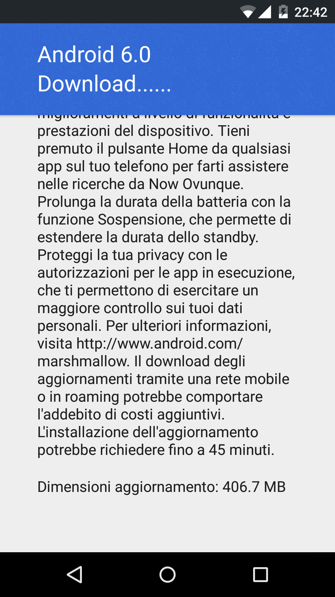 Frantz75's tweet image. Arrivato... #android #android60 #Marshmallow #Marshmallowupdate #nexus #nexus5