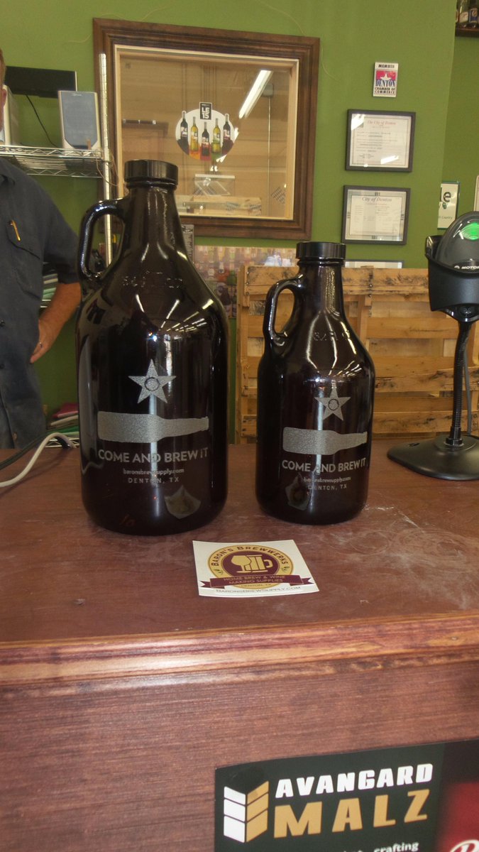PINTPrinting's tweet photo. We now offer #laseretched #Growlers #madeindenton http://t.co/tGhKa7G9Ln