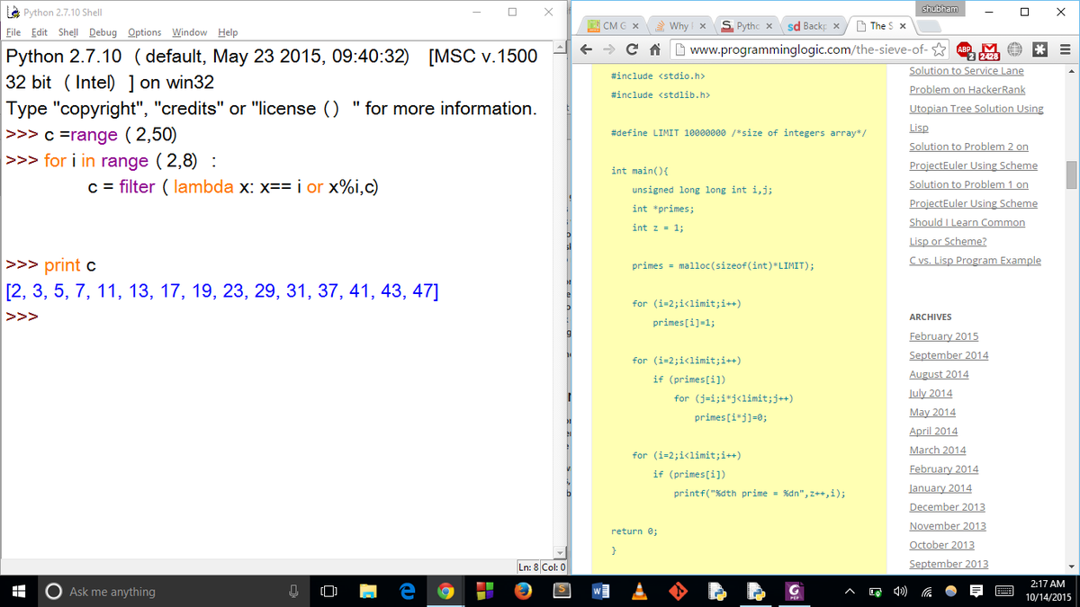 Ashubham7's tweet image. Python LOVE &amp;lt;3
Sieve in Both Python and C :V
#PYTHONLOVE @pythoncoders  @PythonWeekly