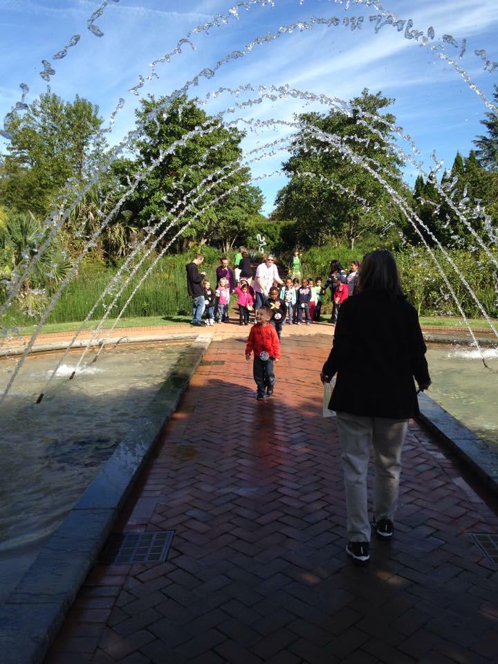 GCS Pre-k children (and families!) enjoying an outing at Daniel Stowe Botanical Garden.