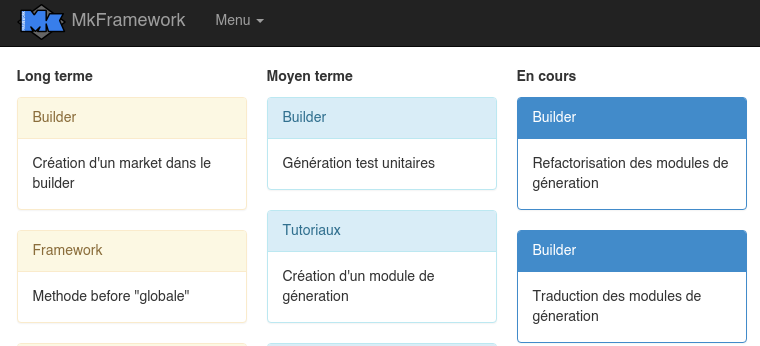 mkframework's tweet image. La roadmap est désormais disponible sous forme de #kanban sur le site #transparence #toBeContinued